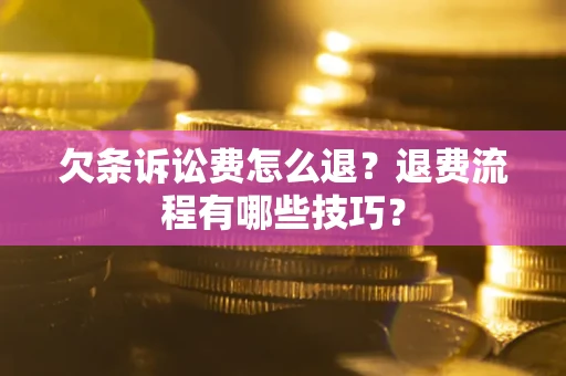 北京欠条诉讼费怎么退？退费流程有哪些技巧？